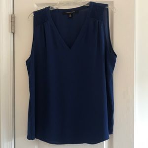 Cynthia Steffe blue sleeveless blouse.